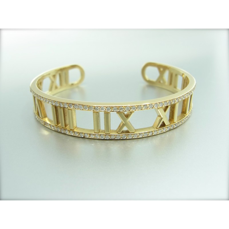 TIFFANY & Co. Atlas Armband Armspange Bracelet 750 Gelbgold 18 kt Gold Diamanten