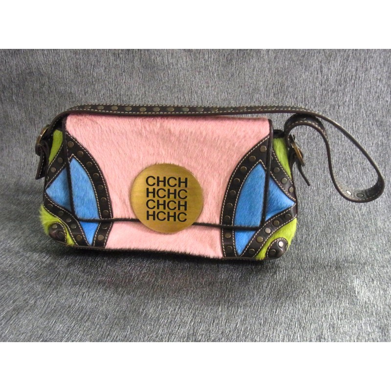 Carolina Herrera Baguette Tasche Mini Clutch Hand Bag Leder/Fell